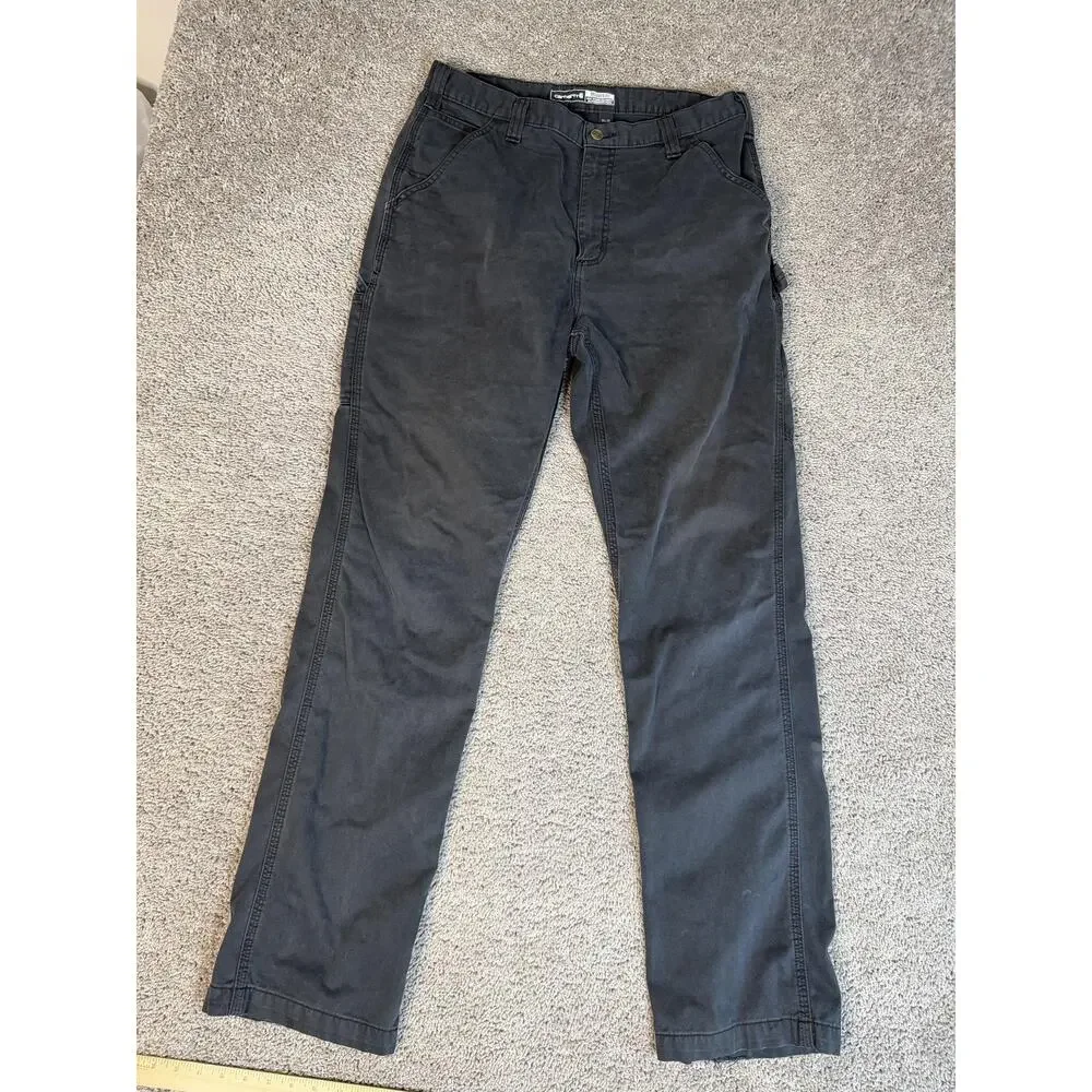 Carhartt Pants Mens 36x36 Black Carpenter Relaxed Fit Canvas Workwear Pockets